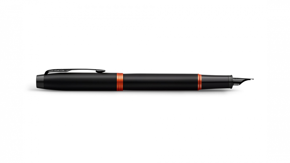 Перьевая ручка Parker IM Vibrant Rings Flame Orange, перо:F/M, цвет чернил: blue, в подарочной упаковке.