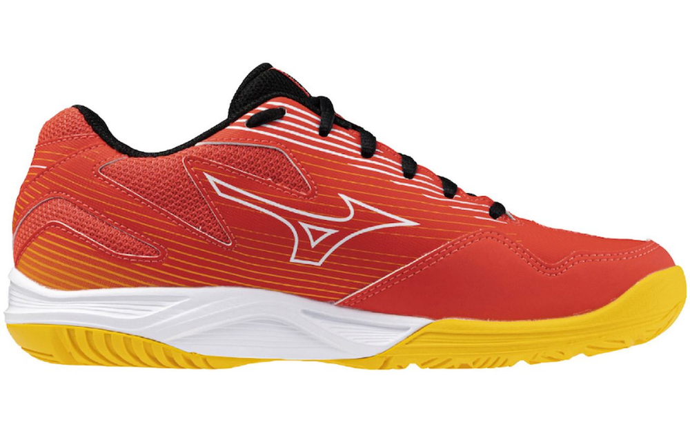 Juniorskie buty do badmintona/squasha Mizuno Cyclone Speed 4 JR - radiant red/white/carrot