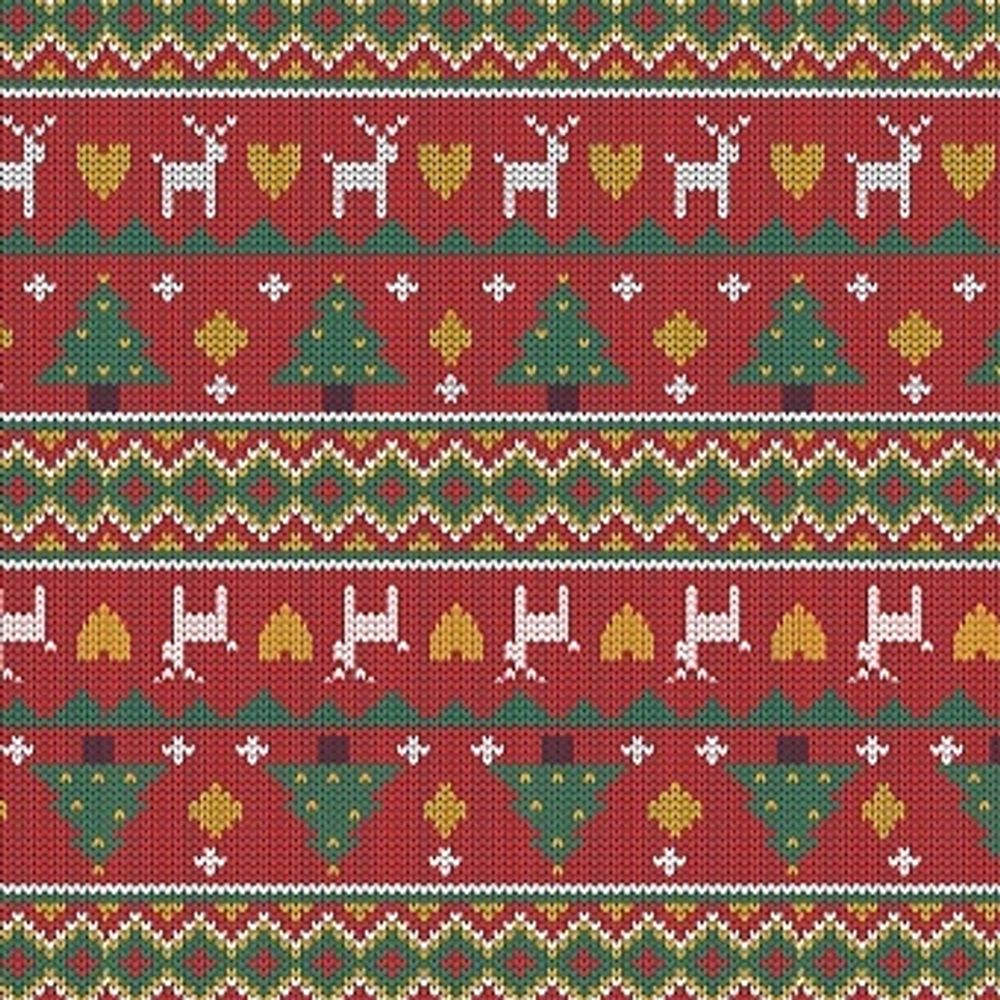 Упаковочная бумага Новогодний орнамент с оленями (0,7*1 м)