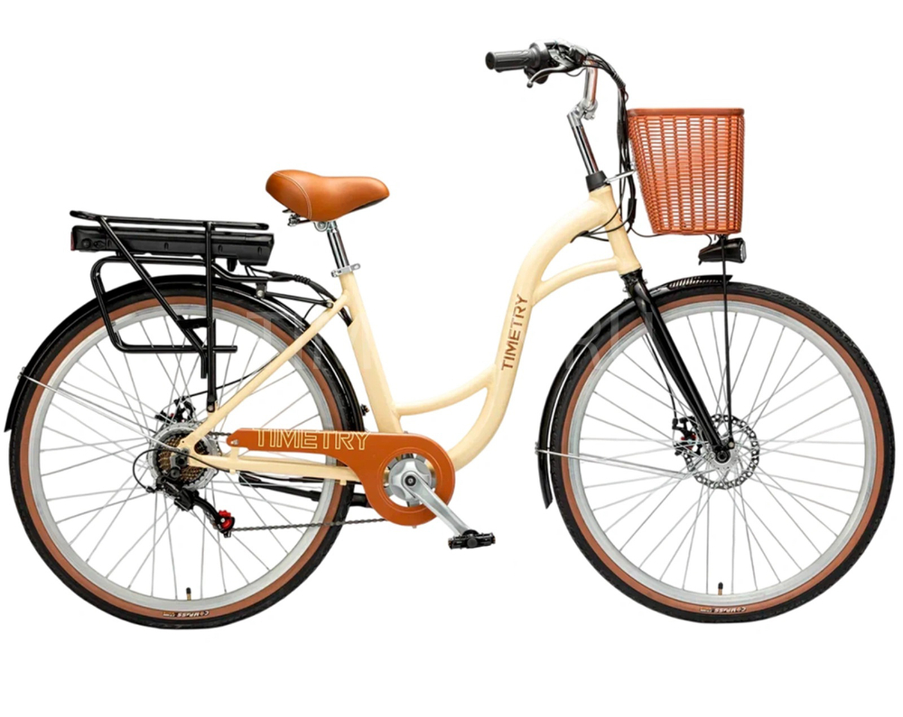 Электровелосипед 27.5" TIMETRY D905 7ск. 36V 10.4AH  бежевый