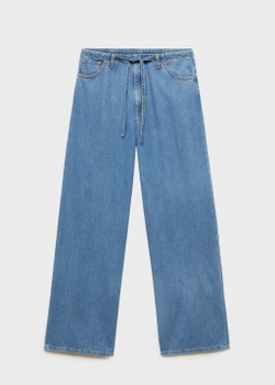 Брюки wideleg из денима с поясом