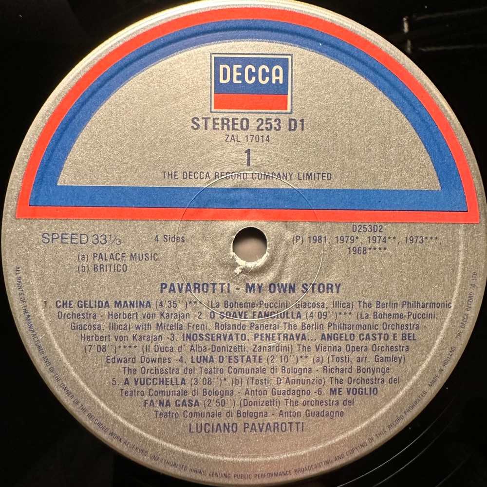 Luciano Pavarotti - My Own Story 2LP (Голландия 1981г.)