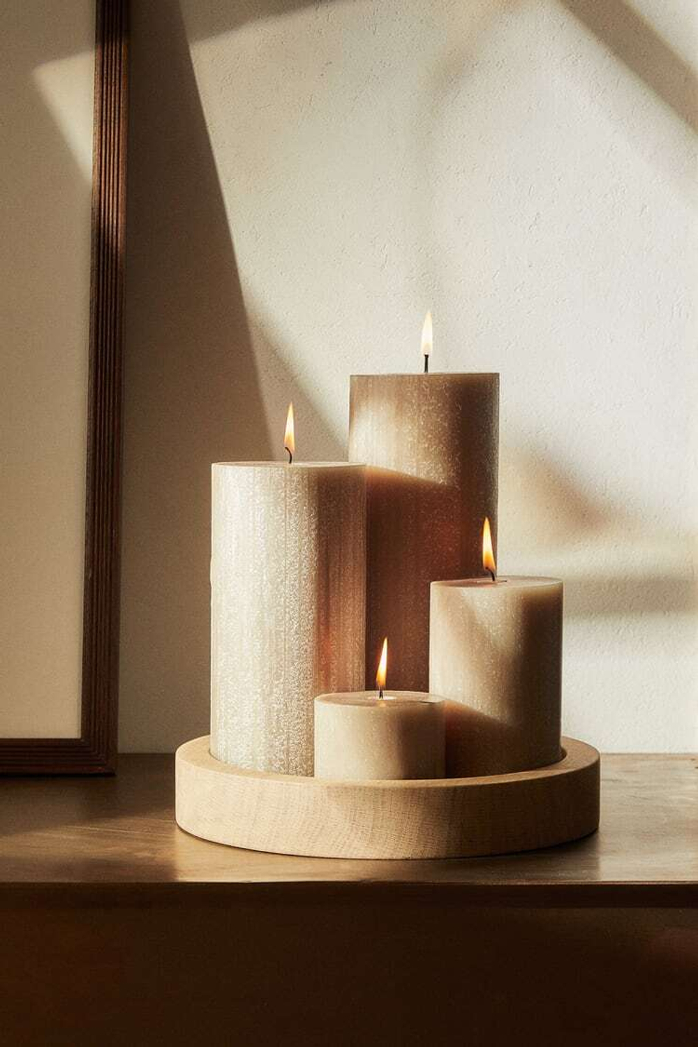 ZARA HOME ДЛИННАЯ ЦИЛИНДРИЧЕСКАЯ СВЕЧА,  КОРИЧНЕВЫЙ/ЗЕЛЕНЫЙ