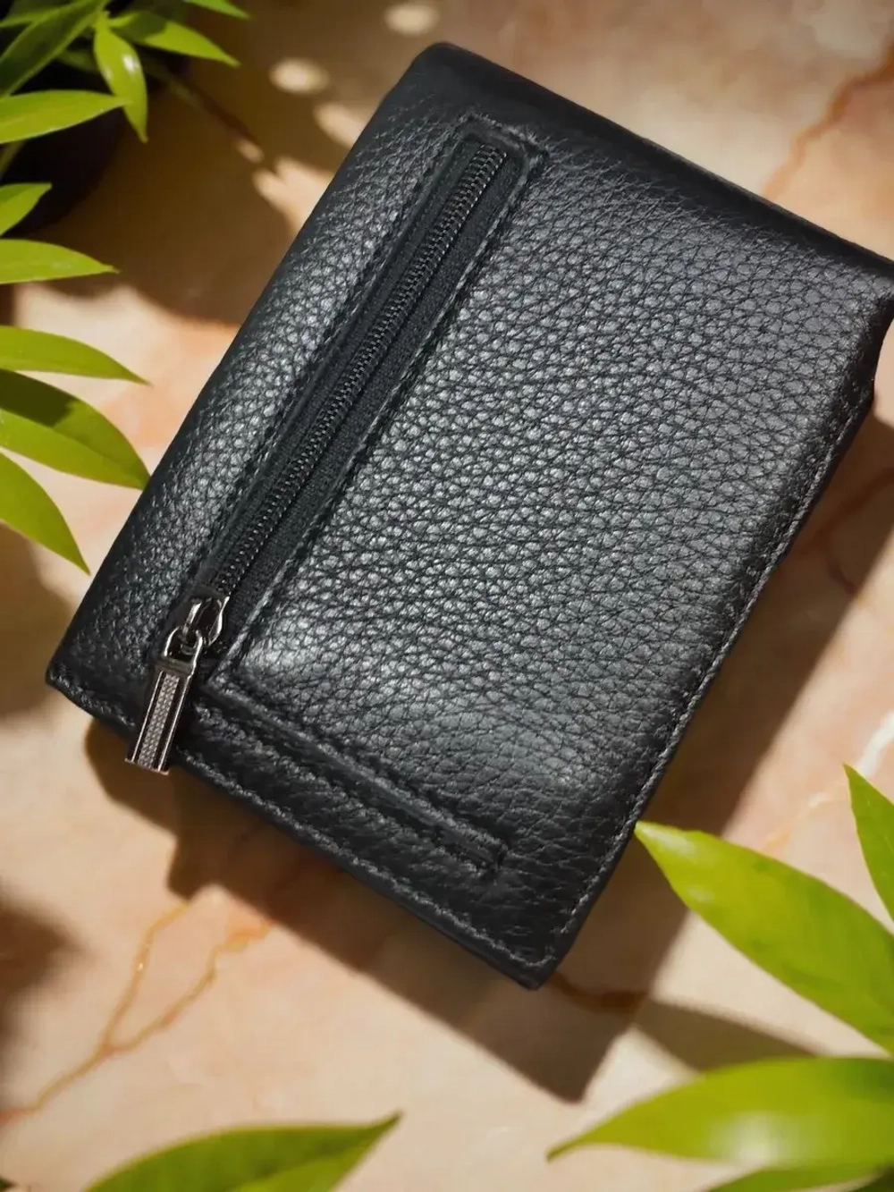 Кожаный кошелек маленький портмоне