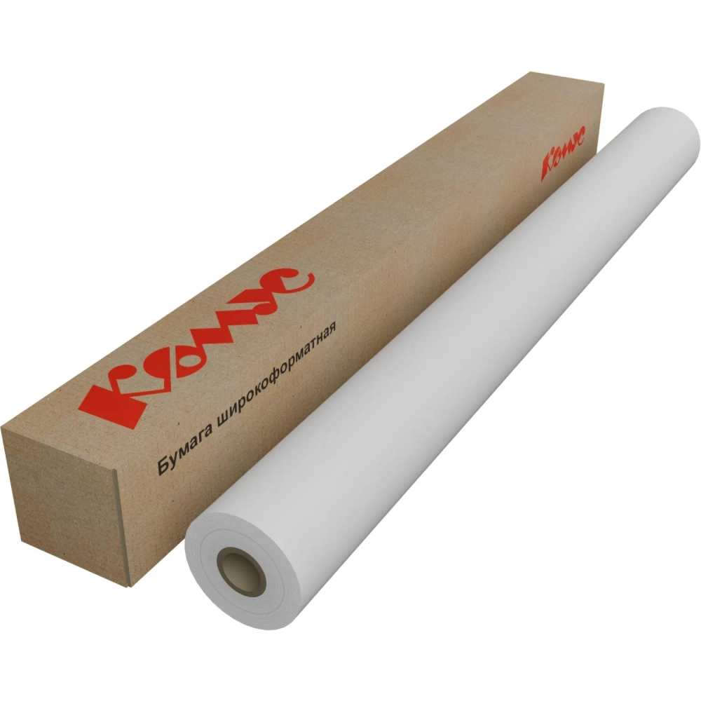Бумага широкоформатная Комус (ProMega engineer Bright white) 80 г/кв.м, длина 30 м, ширина 914 мм, диаметр втулки 50.8 мм