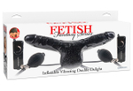 Два фаллоса с вибрацией и подкачкой воздуха Inflatable Vibrating Double Delight (Цвет: черный)