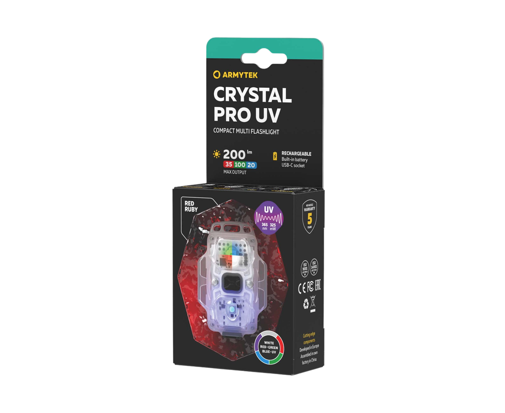 Мультифонарь светодиодный Armytek Crystal Pro UV, 200 лм, красный