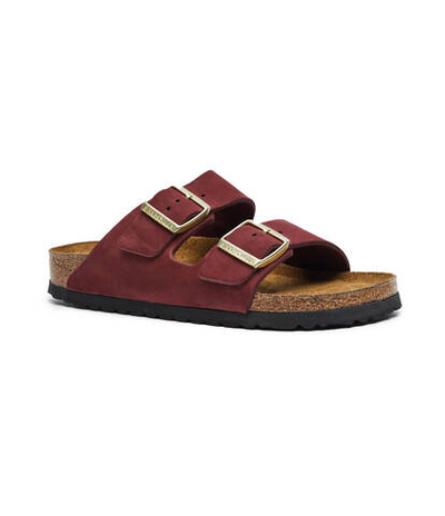 Кожаные шлепанцы arizona sfb lenb zinfandel Birkenstock - бордовый(1028719)