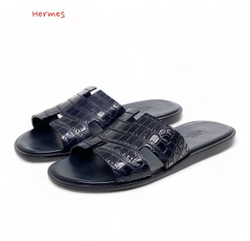 Шлепанцы Hermes из кожи крокодила