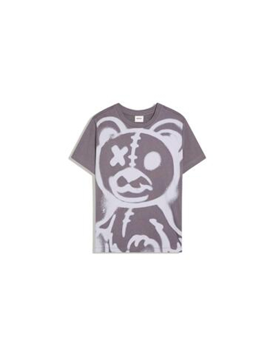 Мужская футболка regular fit с коротким рукавом и принтом с медведем - BERSHKA