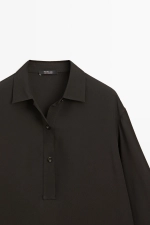 Рубашка с отложным воротником и пуговицами - MASSIMO DUTTI