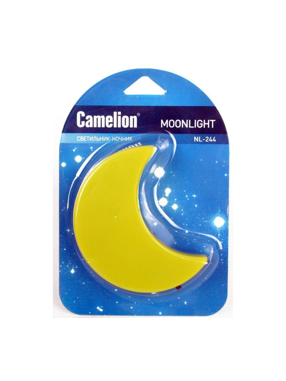 Светильник светодиодный NL-244 "Месяц" 220В ночник с выкл. желт. Camelion 14264