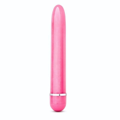 Розовый тонкий классический вибратор Slimline Vibe - 17,8 см. (Цвет: розовый)