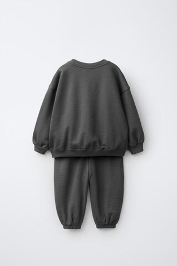 ZARA КОМПЛЕКТ ИЗ ТОЛСТОВКИ И БРЮК-ДЖОГГЕРОВ, АНТРАЦИТОВО-СЕРЫЙ