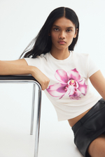Футболка с принтом — Белый/Цветы - H&M