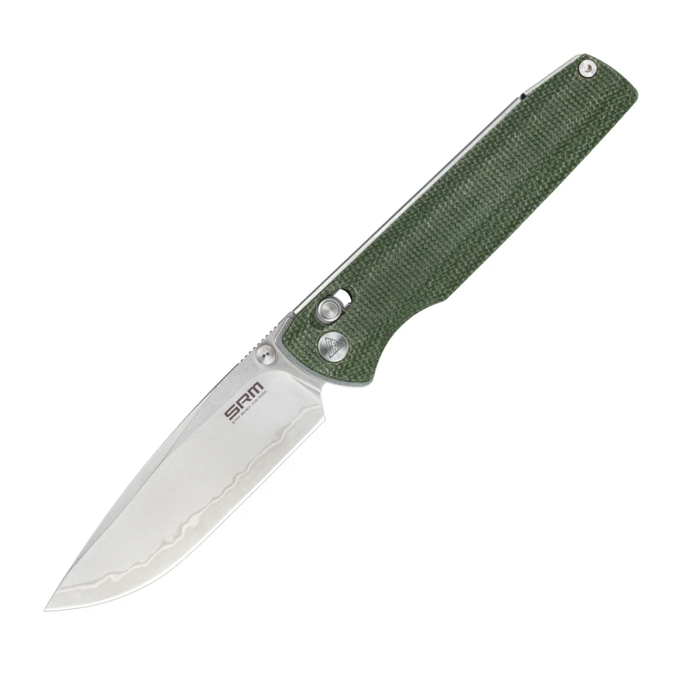 Нож складной SRM 258L-MG2 Terrier Beadblast (140Cr Laminated, OD Green Micarta)