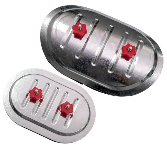Лючок CAD 250х150/D200 мм (Red) для круглых воздуховодов, ревизионный накладной