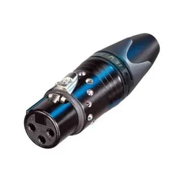 Neutrik NC3FXX-B-CRYSTAL кабельный разъем XLR male золоченые контакты, черненый корпус, с кристаллам
