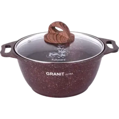 Кастрюля 2л «Granit ultra»(red) со стеклянной крышкой кга22а