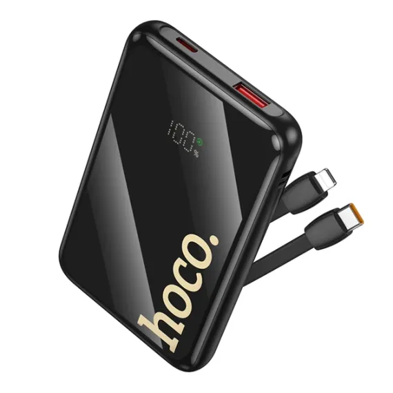 УМБ Power Bank Hoco Q37 Graceful 22.5W/PD20W с двумя кабелями 10000mAh (38.5Wh) Type-C/Lightning Black
