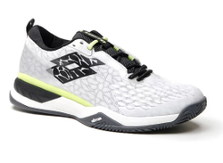 Мужские кроссовки теннисные Lotto Raptor Hyperpulse 100 Clay - all white/all black/sharp green