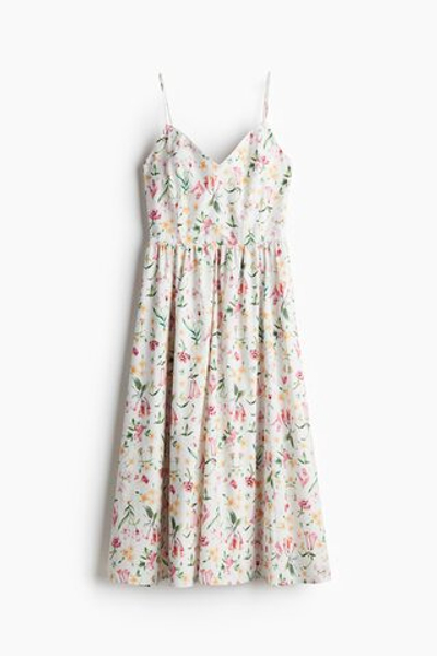 Платье на бретелях — Белый/с цветочным узором - H&M