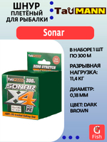Плетеный шнур для рыбалки TauMANN Sonar PE X4 150m #1.2 (0.18mm) Yellow