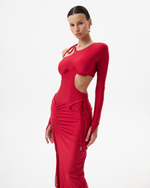 RED MAXI SKIRT