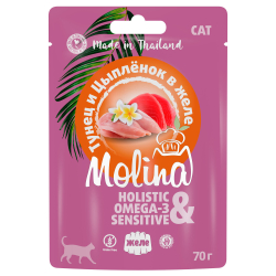 MOLINA Пауч для кошек Тунец и Цыпленок в желе, 70гр