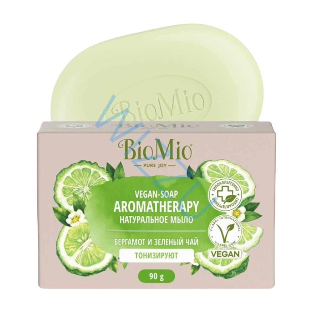 Мыло туалетное BioMio Bio-Soap Бергамот и зеленый чай натуральное, 90 г
