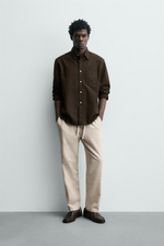 БРЮКИ RELAXED FIT ИЗ ХЛОПКА И ЛЬНА — ZARA · 4470/460