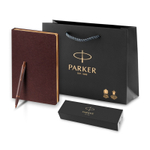 Подарочный набор: Шариковая ручка Parker IM + ежедневник, коричневый
