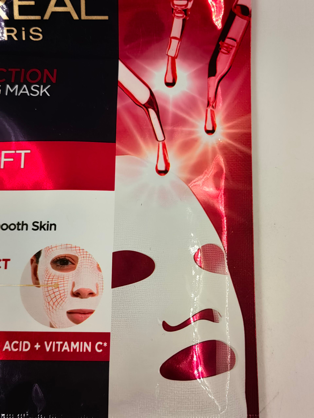 Маска тканевая для лица REVITALIFT LASER X3 с пептидами+гиалуроновая кислота+витамин С, 28 г