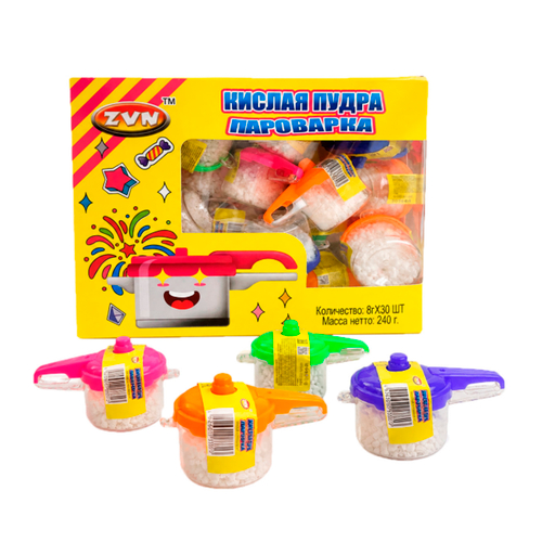 ПАРОВАРКА Кислая пудра микс вкусов ZVN TM Ассорти в блоке,8 г * 30 шт * 20 блоков