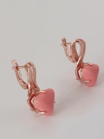 Серьги бижутерные с кораллом синтетическим