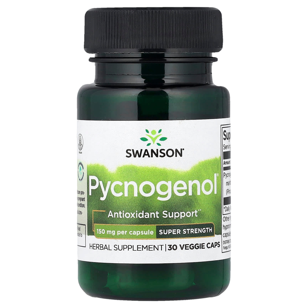 Swanson Vitamins, Пикногенол, суперсила, 150 мг, 30 растительных капсул