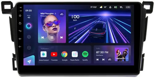 Магнитола для Toyota RAV4 40 2012-2019 (рамка 9) - Teyes CC3 Android 10, Быстрая, CarPlay, SIM-слот