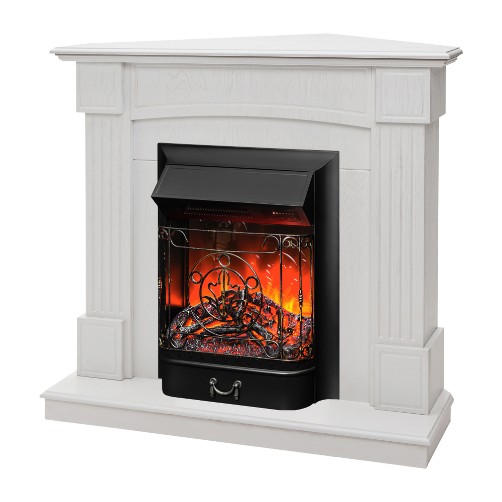 Каминокомплект Real Flame Andrea Corner WT с очагом Majestic Lux Black RC (угловой)