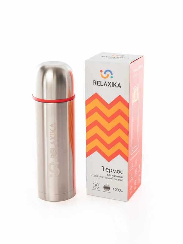 Термос Relaxika 1000 мл 2 чашки R102.1000.1 Стальной