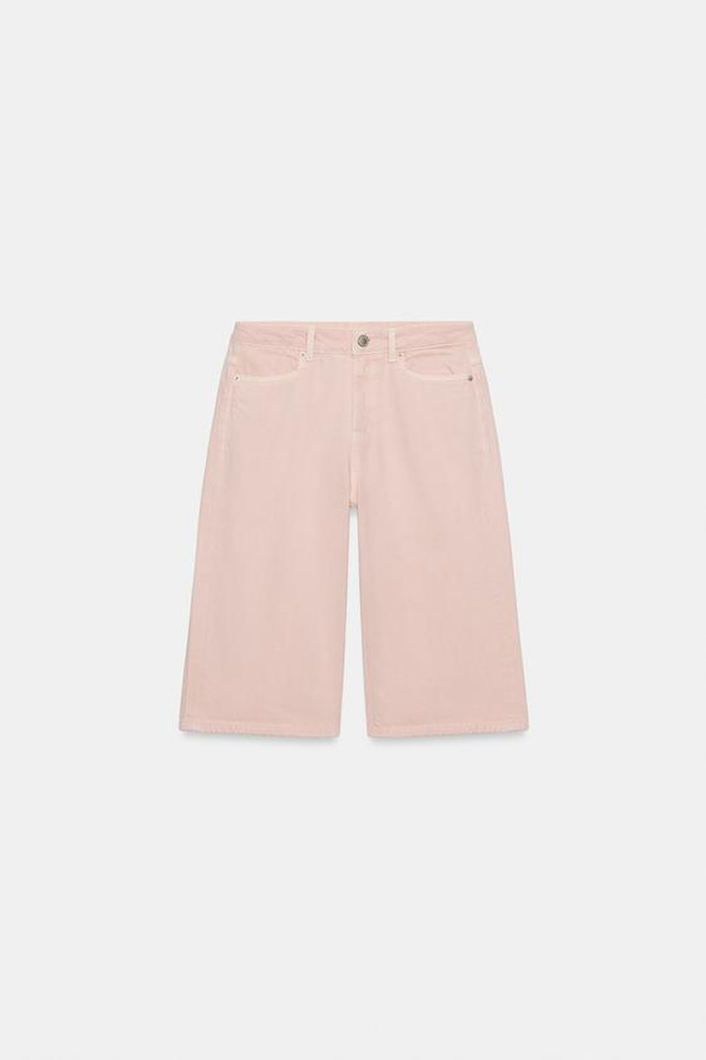 ZARA ДЖИНСОВЫЕ ШОРТЫ СО СРЕДНЕЙ ПОСАДКОЙ — ZW COLLECTION, РОЗОВЫЙ