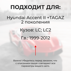 Ремкомплект (втулки) петель дверей Hyundai Accent II (+TAGAZ) LC; LC2 (2 петли, RPD1-2) 1999-2012