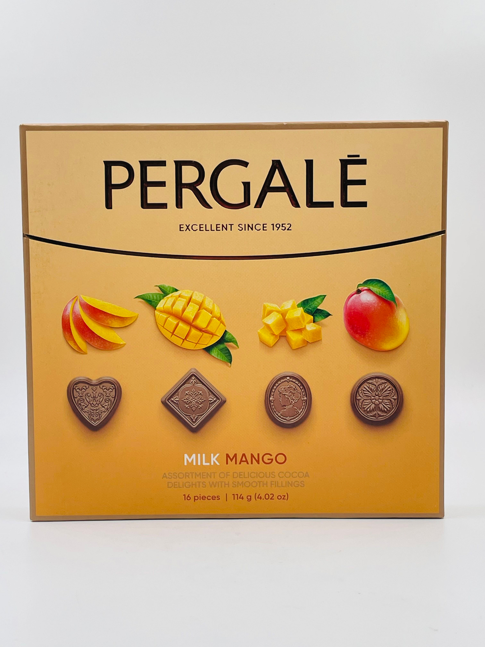 Набор конфет Pergale Milk Mango в молочном шоколаде со вкусом манго, 114 г (из Литвы)
