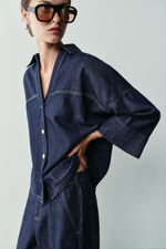 ДЖИНСОВАЯ РУБАШКА Z1975 С ШИРОКИМИ РУКАВАМИ — ZARA