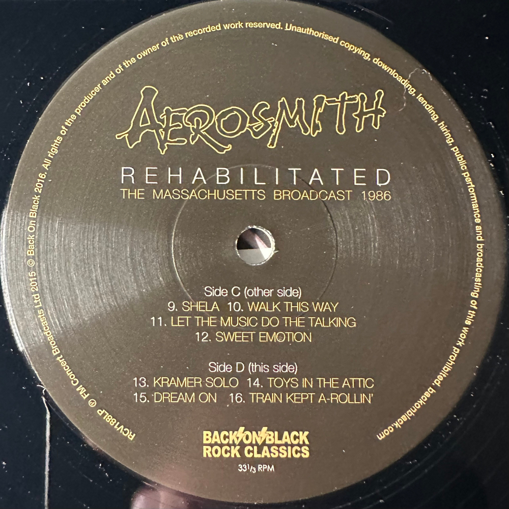 Aerosmith – Rehabilitated The Massachusetts Broadcast 1986 2LP (Англия 2016г.)