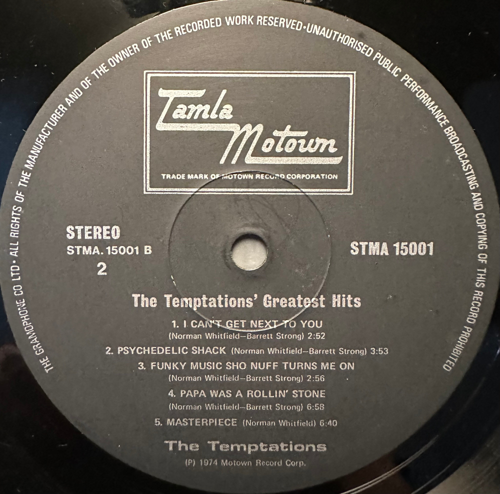 The Temptations - Greatest Hits (Малайзия 1974г.)