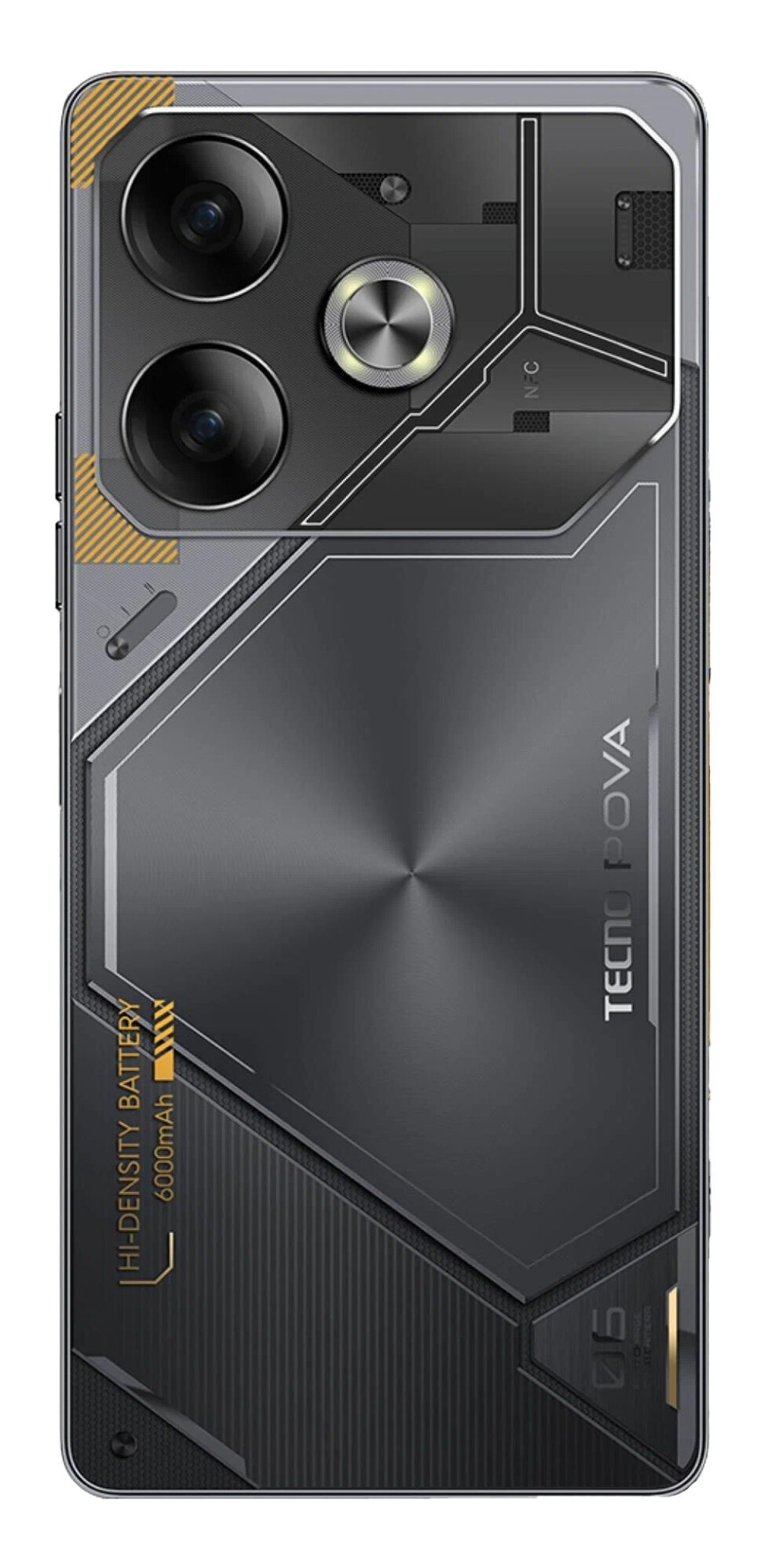 Смартфон Tecno Pova 6 8/256GB, Android 14, 120Гц, 6.8", Full HD, AMOLED, Meteorite Grey