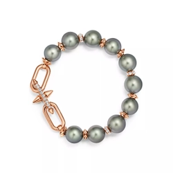 Браслет из розового золота 18k с жемчугом и бриллиантами, Tiffany 💠 Titan by Pharrell Williams