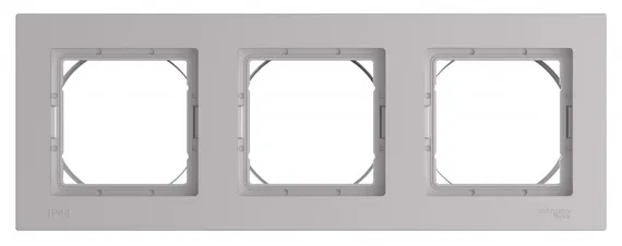 Рамка пластиковая на 3 поста Systeme Electric AtlasDesign Aqua Алюминий ATN440303