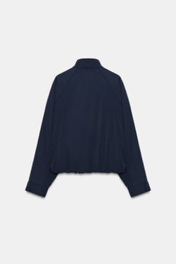ZARA КОМБИНИРОВАННАЯ КУРТКА ИЗ ТЕХНИЧЕСКОЙ ТКАНИ, БЕЖЕВЫЙ/ТЕМНО-СИНИЙ