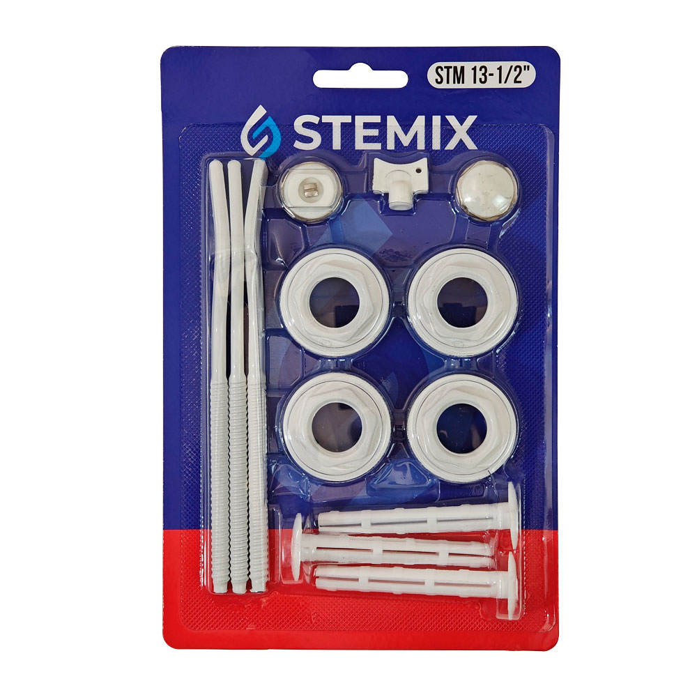 Комплект пробок на радиатор 1/2" STEMIX (+3 кронштейна)